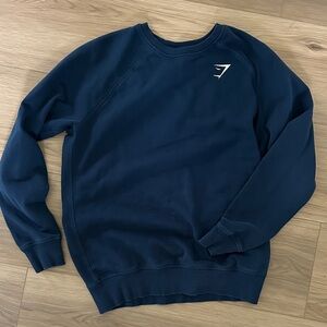Gymshark Men's Navy Blue Crewneck Sweatshirt